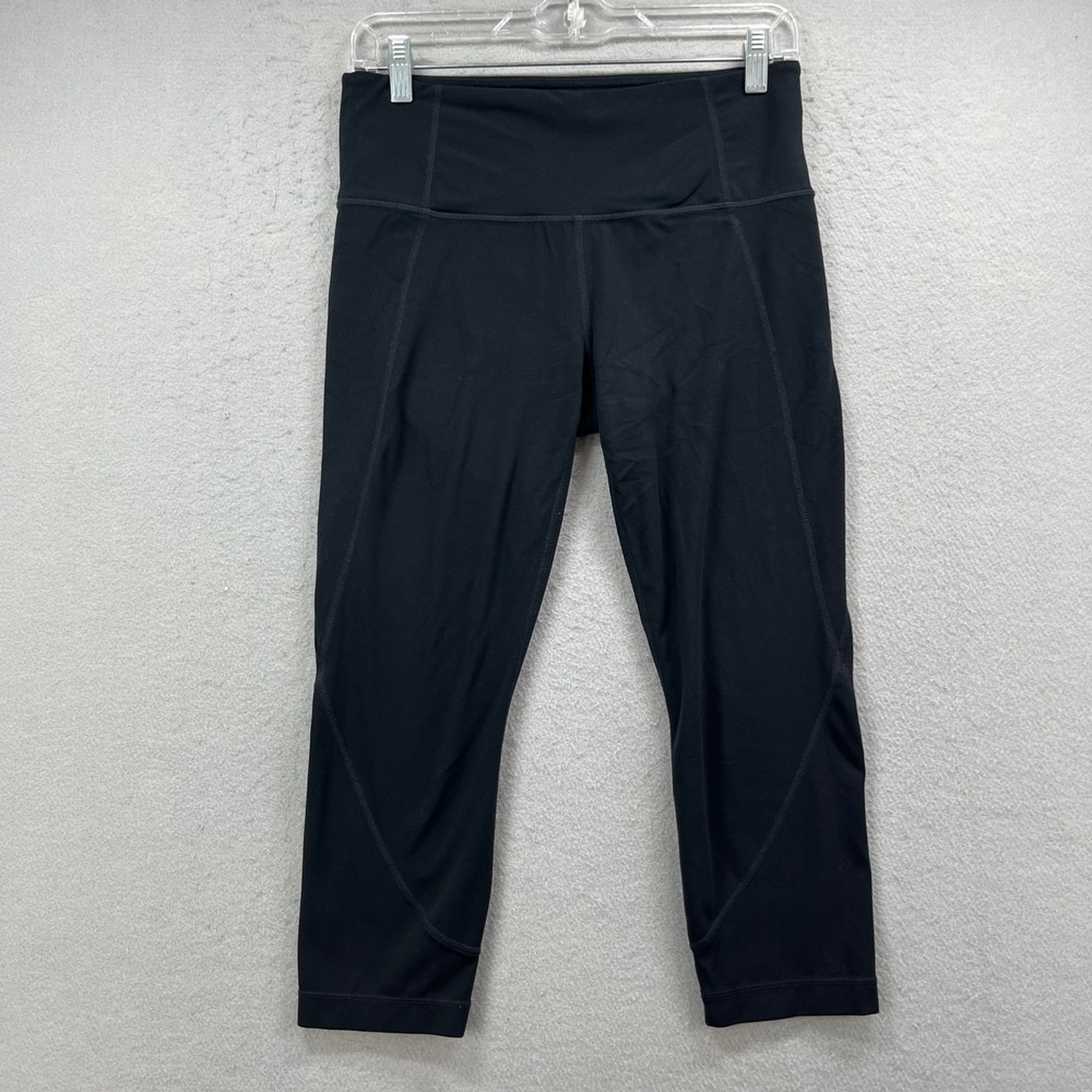 Athleta Salutation Capri Womens M Black 591383-00 Gym Yoga Athletic Leggings